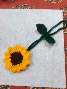 Handmade Crochet Sunflower tie