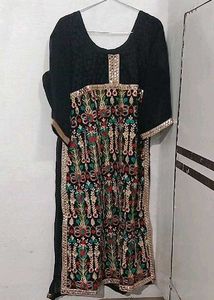 Black Embroidered Kurta salwar Set