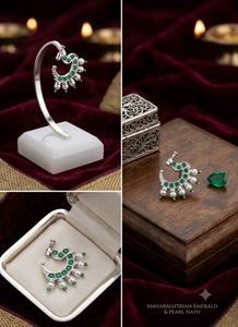Elegant Green Stone Nose Pin