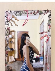 Backless Floral Halter Neck Midi Dress