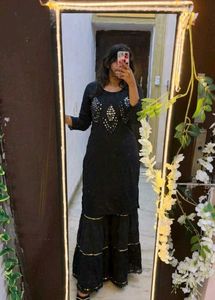 Balck sharara kurta set