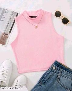Sleek Black Sleeveless Mock Neck Top