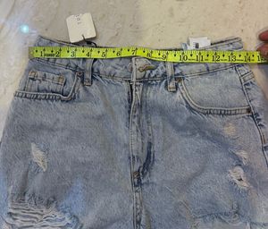 Light Wash Ripped Denim Shorts