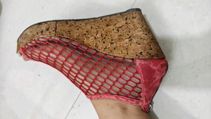 Pink Fishnet Heels