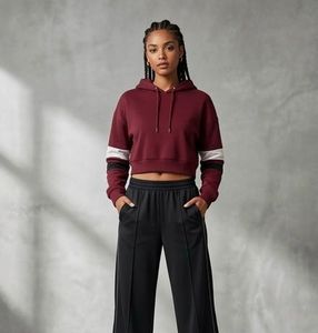 Maroon Cropped Hoodie