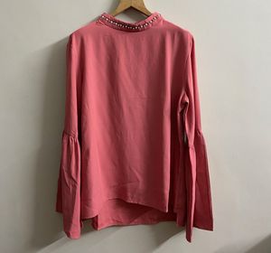 Elegant Pearl Neckline Top