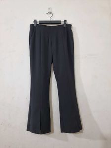 00180 Black Flared Split Hem Pants