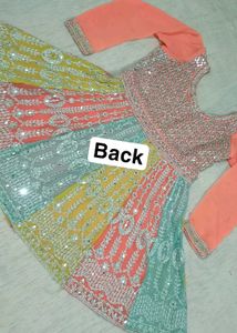 Designer Short Frock with Garara &amp; Dupatta