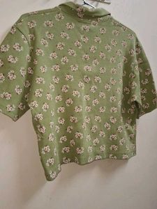Floral Polo Crop Top