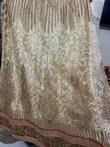 Elegant Gold Embroidered Lehenga Skirt