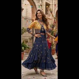 Asthetic Navratri Look with Boho Crop Jacket
