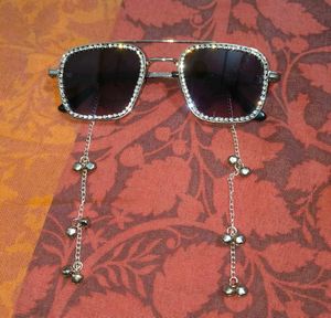 Sparkling Embellished Square Sunglasses