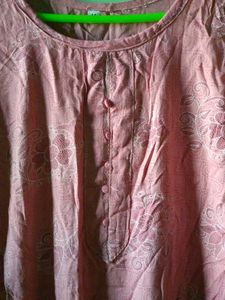 Pink Floral Print Kurti