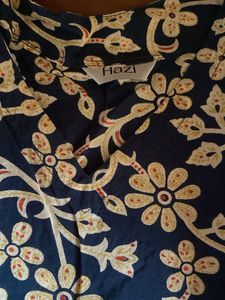Navy Blue Floral Print Maxi Dress