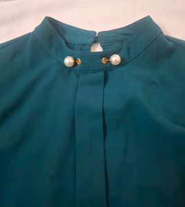 Elegant Green Long Sleeve Blouse