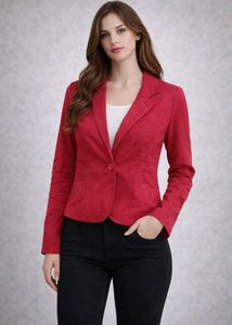 Red Casual Blazer