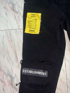 Black Patch Denim Overalls