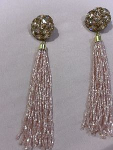 Elegant Beaded Tassel Earrings