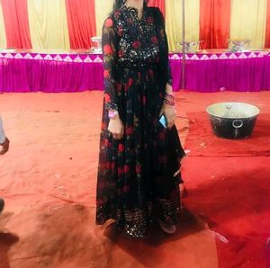 Elegant Black Floral Gown