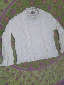 White Crinkle Textured Top