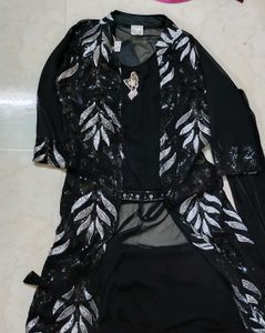 Stunning Black Sequined Kurta Set