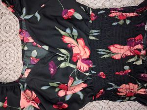 Black Floral Print Dress