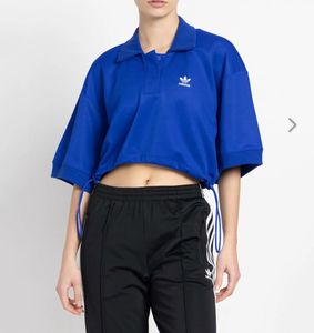 Adidas Blue Cropped Polo Shirt