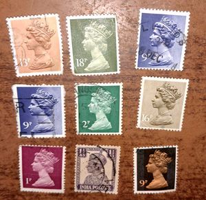 GB Queen Head stamps