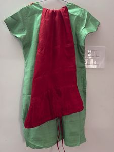 Green Kurta set with pant and dupatta