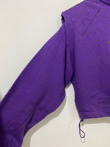 Vibrant Purple Cropped Sweatshirt