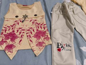 3 set Cute Yellow Top &amp; Jeans  for Girl