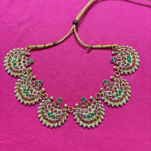 Ethnic Indian Necklace Set with Stones