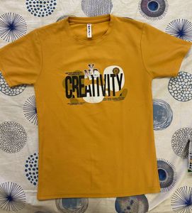 Yellow "Creativity" Graphic T-Shirt