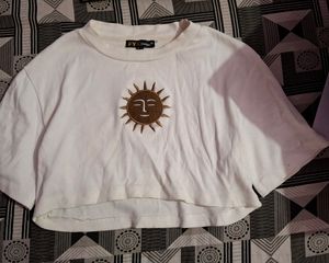 White Ribbed Crop Top
