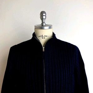 Unisex Zip Up Wool Cardigan