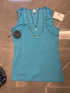 Blue Tank Top &amp; printed shorts set
