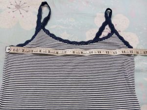 Striped Lace Trim Cami Tank Top