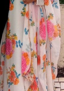 Floral Print Kurta Set with Jacket