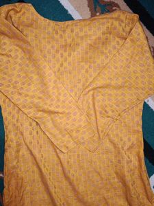 Yellow Textured Kurta
