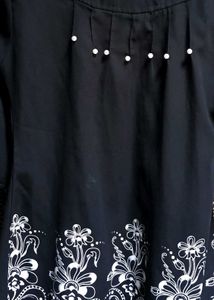 Stylish Black Embroidered Tunic Top