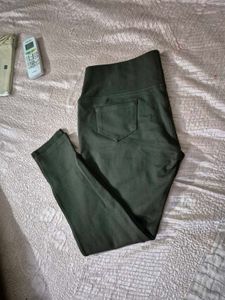 Dark Green Jegging With Pocke