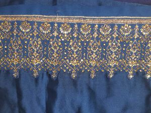 Elegant Embroidered Blue suit with net dupatta