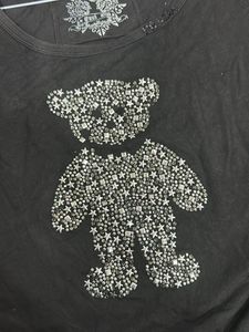 Cute Teddy Bear Rhinestone T-Shirt