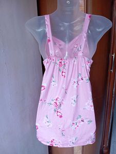 Pink Floral Ruffle Tank Top