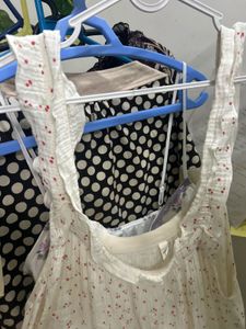 White cherry  print midi dress ( it si free size)