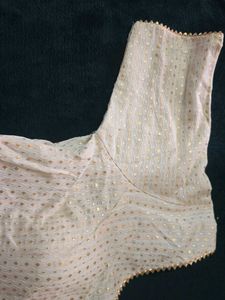 Elegant Cream Blouse with Gold Motifs