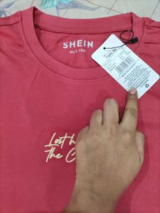Shein Coral Graphic T-Shirt