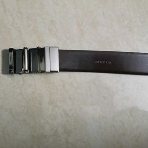 Reversible Men's Belt with Silver Buckle