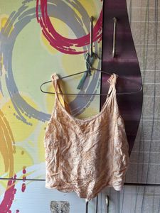 Light Peach Embroidered Tank Top