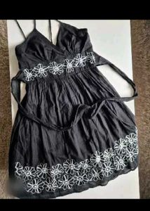 Black Floral Mini Dress